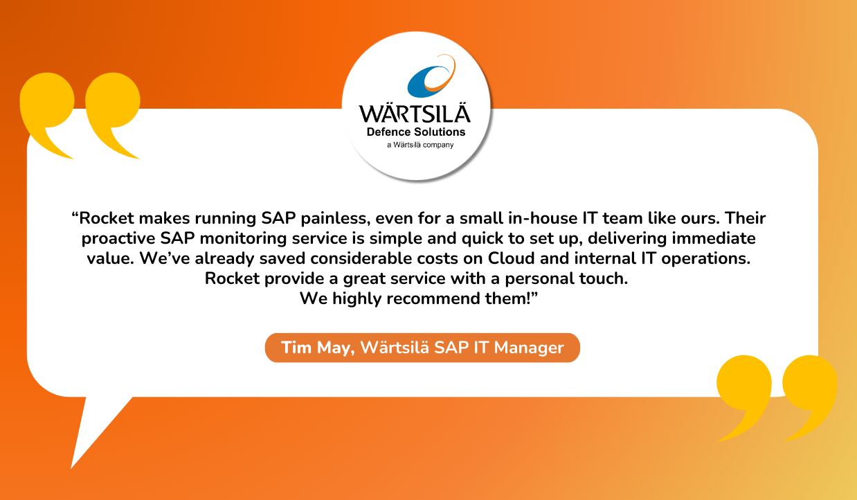 Wartsila SAP IT Manager testimonial for Rocket Run